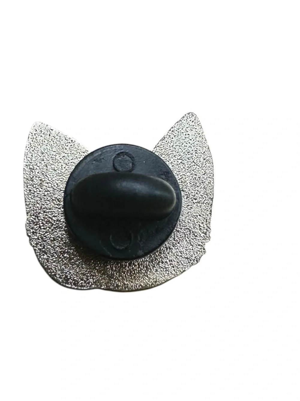 Enamel Cat Face Pin - White and Pink